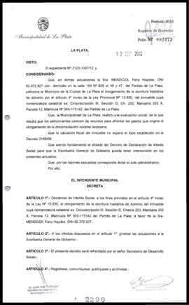 Decreto n° 2290 de 2013, Bruera, Oscar Pablo