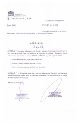 Ordenanza nº 12266 de 2022