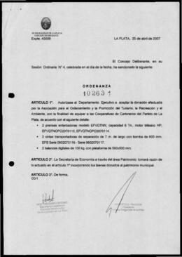 Ordenanza n° 10263 de 2007