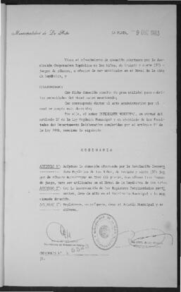 Ordenanza n° 5523 de 1983