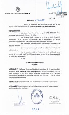 Decreto nº 777 de 2024, ALAK, Julio Cesar