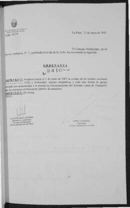 Ordenanza n° 9410 de 2002