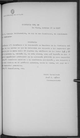 Ordenanza n° 0090 de 1927