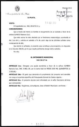 Decreto n° 1520 de 2013, Bruera, Oscar Pablo