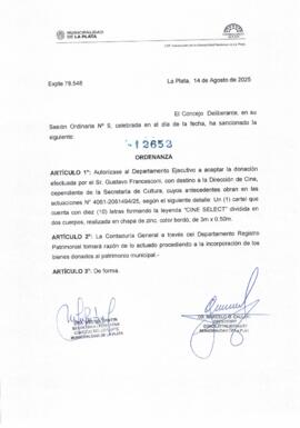 Ordenanza n° 12652 de 2025