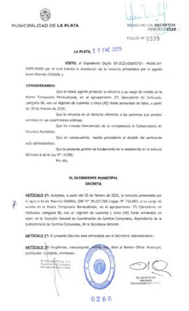 Decreto nº 266 de 2025, ALAK, Julio Cesar