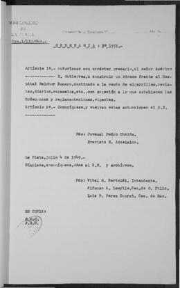 Ordenanza n° 1552 de 1949