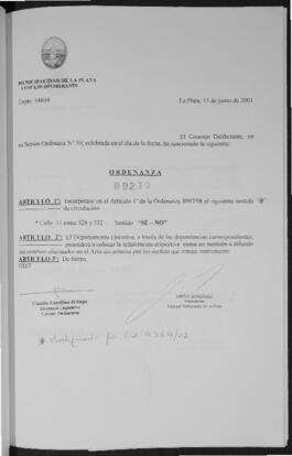 Ordenanza n° 9279 de 2001