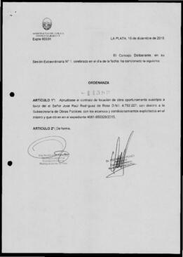 Ordenanza n° 11352 de 2015