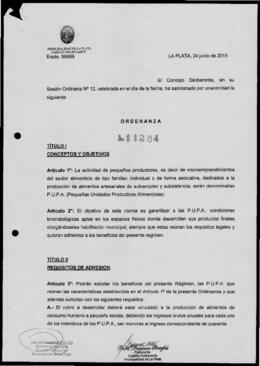 Ordenanza n° 11284 de 2015