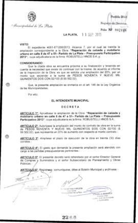 Decreto n° 2268 de 2013, Bruera, Oscar Pablo