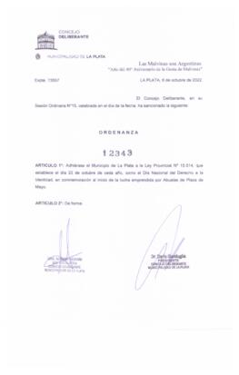 Ordenanza nº 12343 de 2022