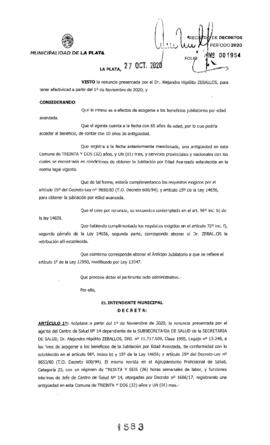 Decreto nº 1583 de 2020, GARRO, Julio cesar