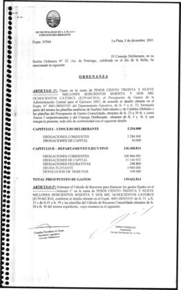 Ordenanza n° 9351 de 2001