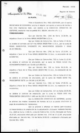 Decreto n° 1988 de 2005, Alak, Julio Cesar