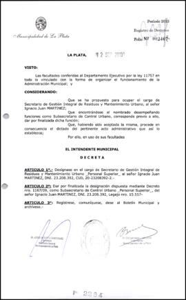 Decreto n° 2284 de 2013, Bruera, Oscar Pablo