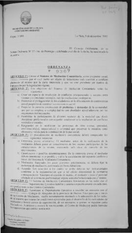 Ordenanza n° 9367 de 2001