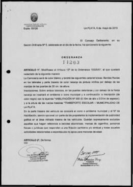 Ordenanza n° 11263 de 2015