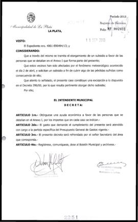 Decreto n° 2251 de 2013, Bruera, Oscar Pablo