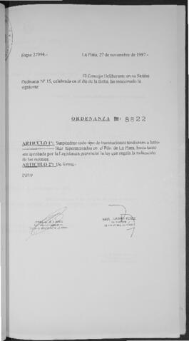 Ordenanza n° 8822 de 1997
