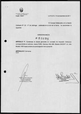 Ordenanza n° 10875 de 2011