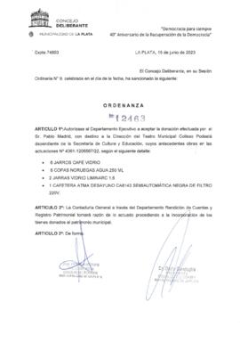 Ordenanza nº 12463 de 2023