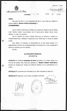 Decreto n° 1150 de 2005, Alak, Julio Cesar