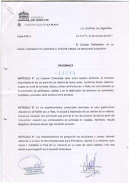 Ordenanza nº 11573 de 2017