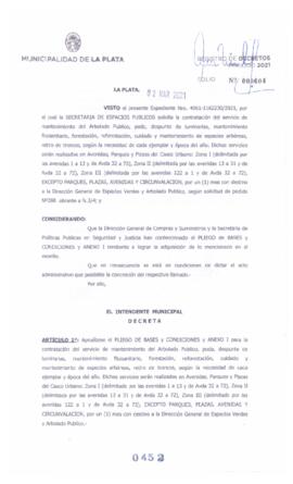 Decreto nº 452 de 2021, GARRO, Julio cesar