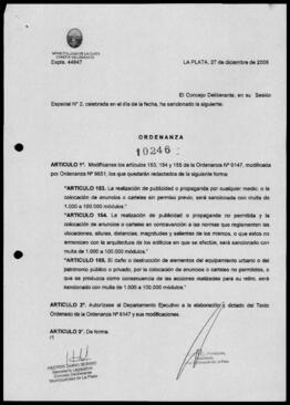 Ordenanza n° 10246 de 2006