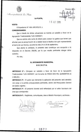 Decreto n° 1577 de 2013, Bruera, Oscar Pablo