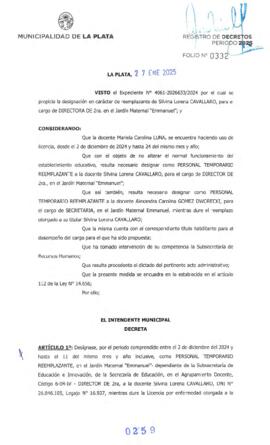 Decreto nº 259 de 2025, ALAK, Julio Cesar