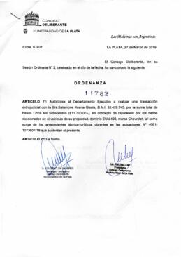 Ordenanza nº 11782 de 2019