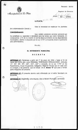 Decreto n° 1970 de 2005, Alak, Julio Cesar