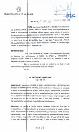 Decreto nº 401 de 2023, GARRO, Julio cesar