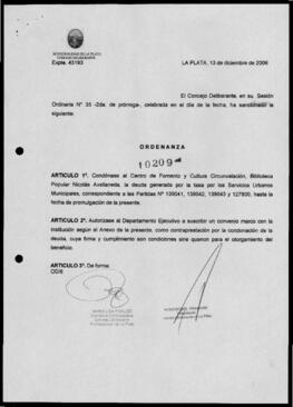 Ordenanza n° 10209 de 2006