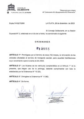 Ordenanza nº 12555 de 2023