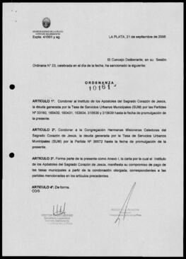 Ordenanza n° 10161 de 2006