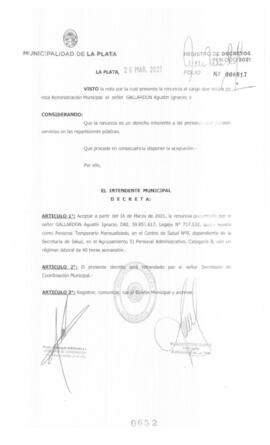 Decreto nº 652 de 2021, GARRO, Julio cesar