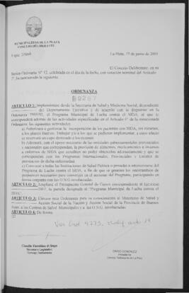 Ordenanza n° 9287 de 2001