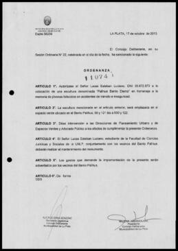 Ordenanza n° 11074 de 2013