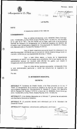 Decreto n° 794 de 2005, Alak, Julio Cesar