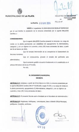 Decreto nº 791 de 2024, ALAK, Julio Cesar