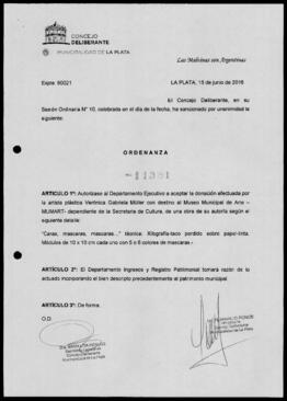 Ordenanza n° 11381 de 2016