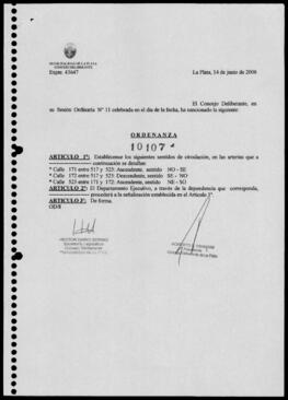 Ordenanza nº 10107 de 2006