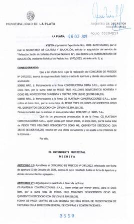 Decreto nº 3559 de 2023, GARRO, Julio cesar