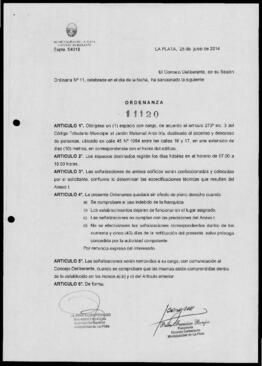 Ordenanza n° 11120 de 2014