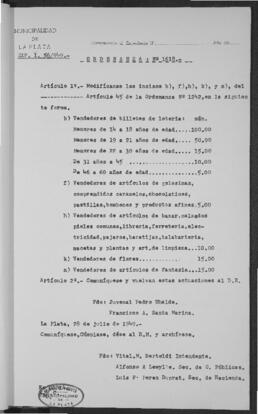 Ordenanza n° 1618 de 1949