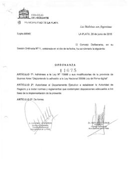 Ordenanza nº 11675 de 2018