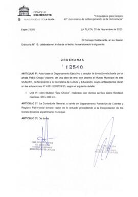 Ordenanza nº 12540 de 2023